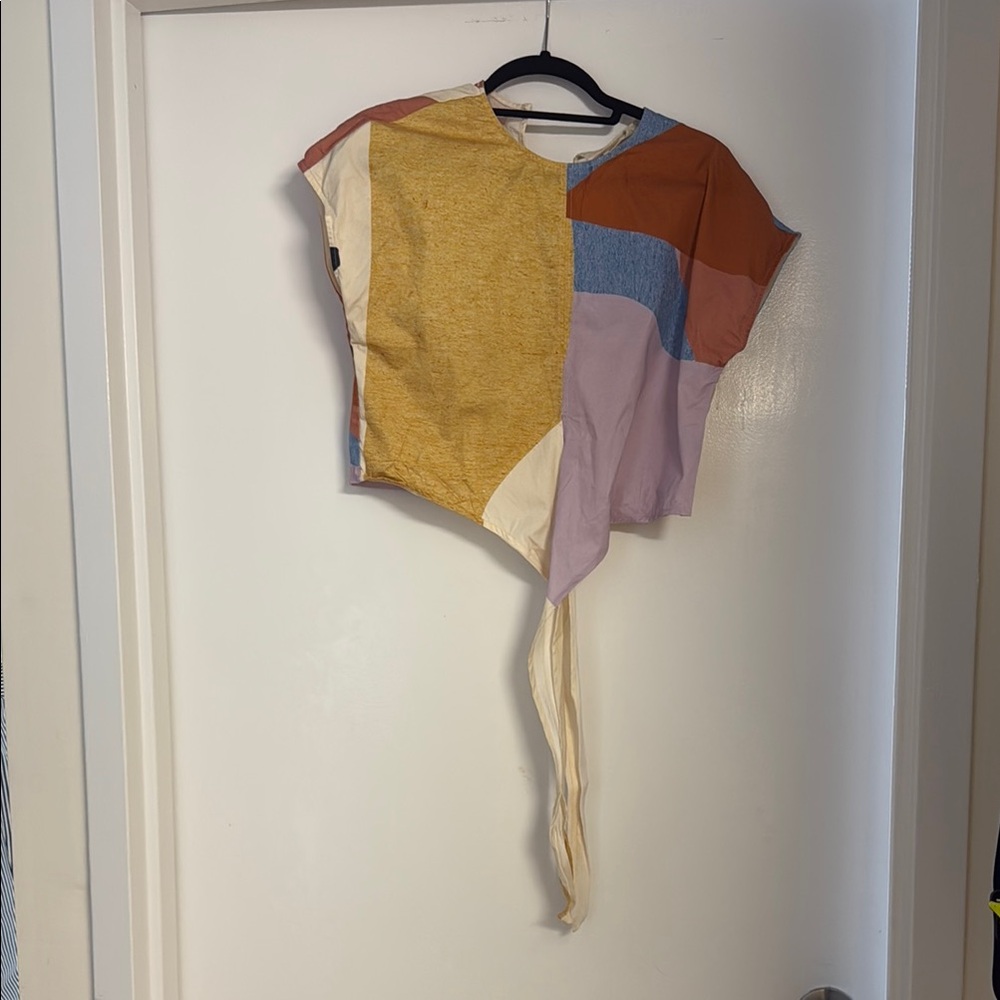 Color Block Asymmetrical Top and skirt set